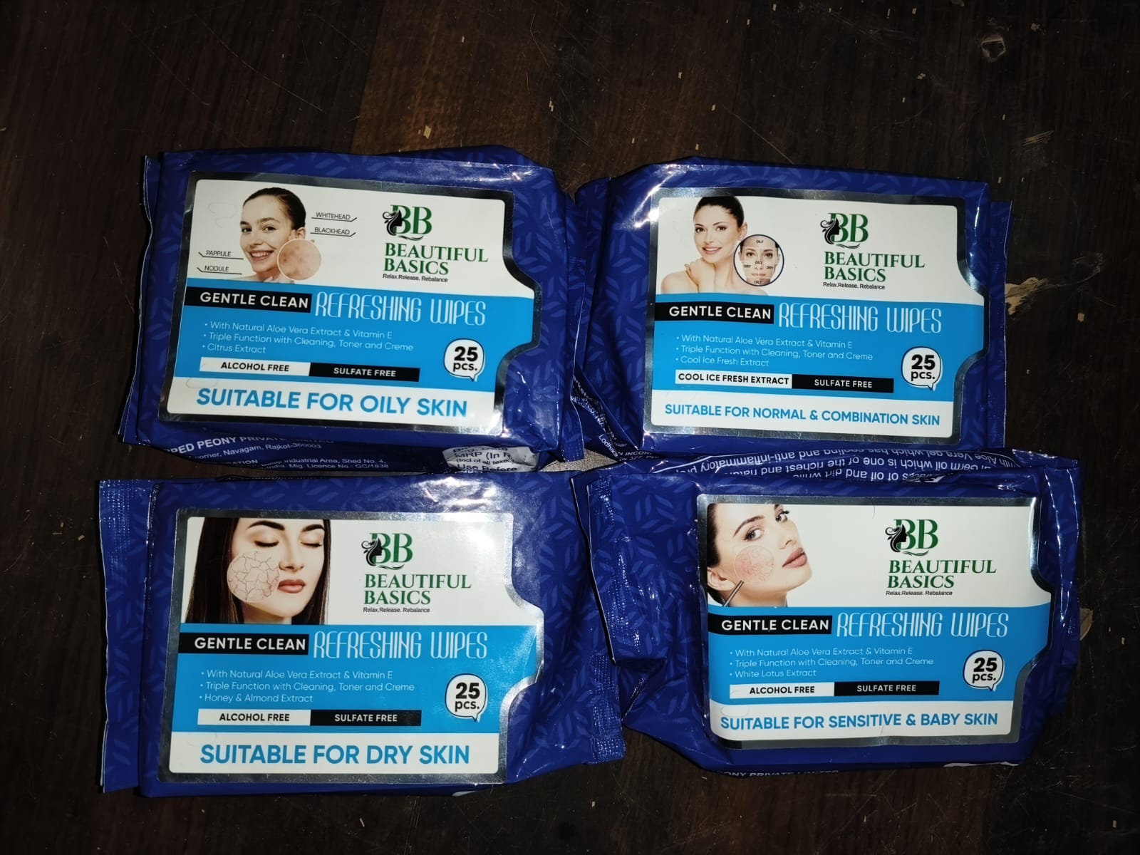 Beautiful Basics Dry Oily Sensitive  Normal Skin Face Wipes (4 Pkts X 100 Pcs Wipes) Beautiful Basics Dry Oily Sensitive  Normal Skin Face Wipes (4 Pkts X 100 Pcs Wipes)